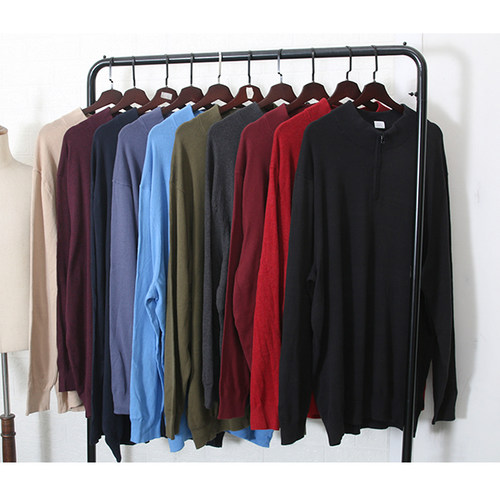 2025HB新款男士加肥加大码休闲宽松半拉链套头针织衫毛衣12