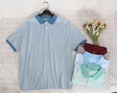 胖子宽松休闲短袖 肥佬翻领拼色加肥加大码 400斤男士 美单欧码