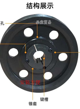欧标皮带轮 SPC500-8-5050含锥套电机减速机马达柴油机皮带轮