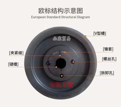 欧标皮带轮 SPB630-2-3020含锥套电机马达柴油机皮带轮