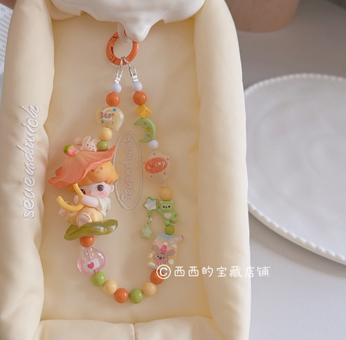 原创泡泡星期八改娃可爱少女手机链钥匙扣包挂饰品闺蜜礼物挂件
