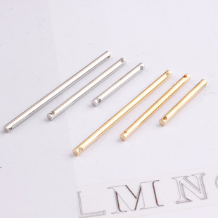 手工韩国Diy耳环饰品配件 耳钉材料双孔悬挂棍子吊坠流苏圆形铜棒