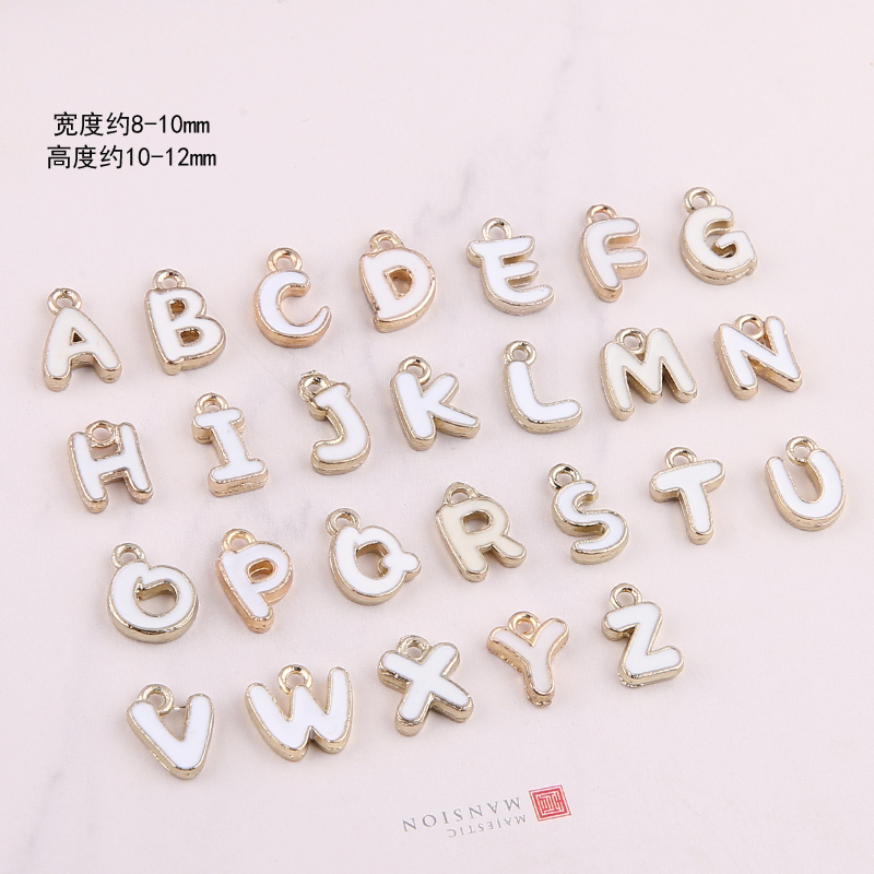 白色滴油合金吊坠挂牌饰品配件