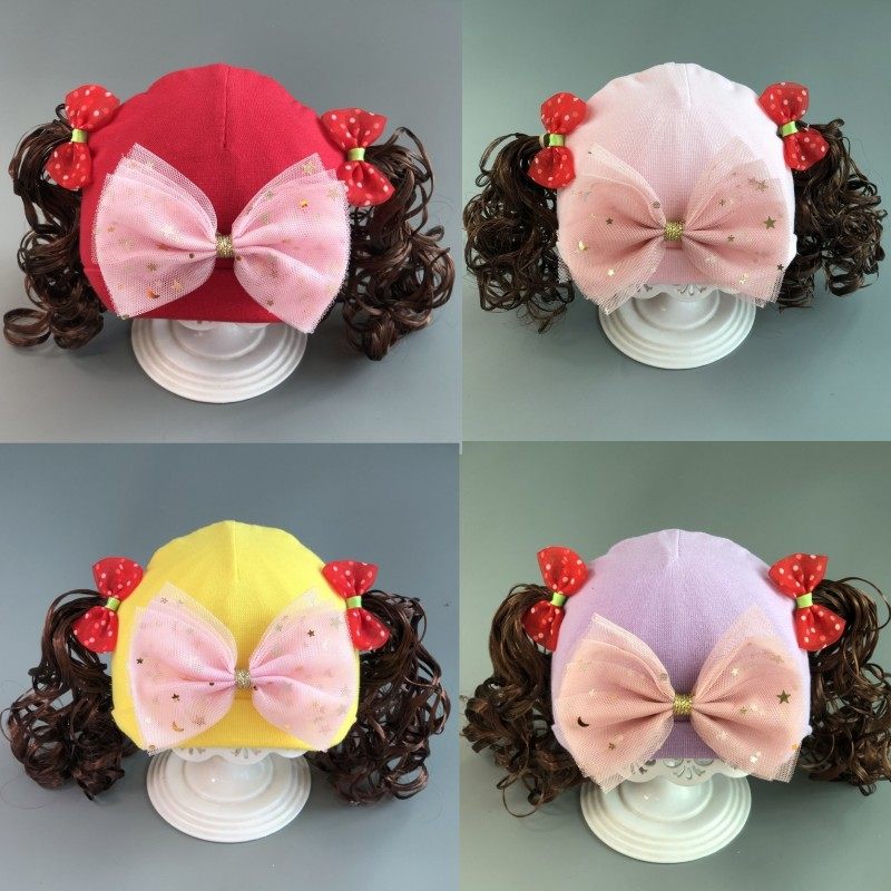 韩版春季薄款大蝴蝶结婴儿超萌假发卷发帽名媛女童公主洋气帽宝宝,童装/婴儿装/亲子装,帽子,淘宝优惠券,粉丝福利购,淘宝优惠卷