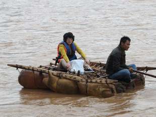 蒙古族羊皮筏子 北亚真皮漂流艇Mongolia canoe  kayak 可拆卸