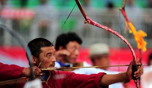 青海传统掏套档子木箭 骑射四羽 左右开弓 手工传统弓 角弓箭