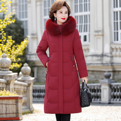 正品白鹅绒羽绒服女中长