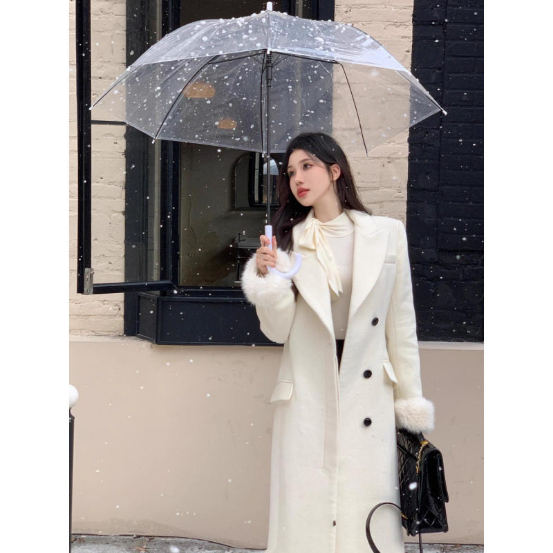 法式名媛气质过膝中长款呢子大衣女秋冬季毛毛袖套高级感毛呢外套,女装/女士精品,毛呢外套,淘宝优惠券,粉丝福利购,淘宝优惠卷