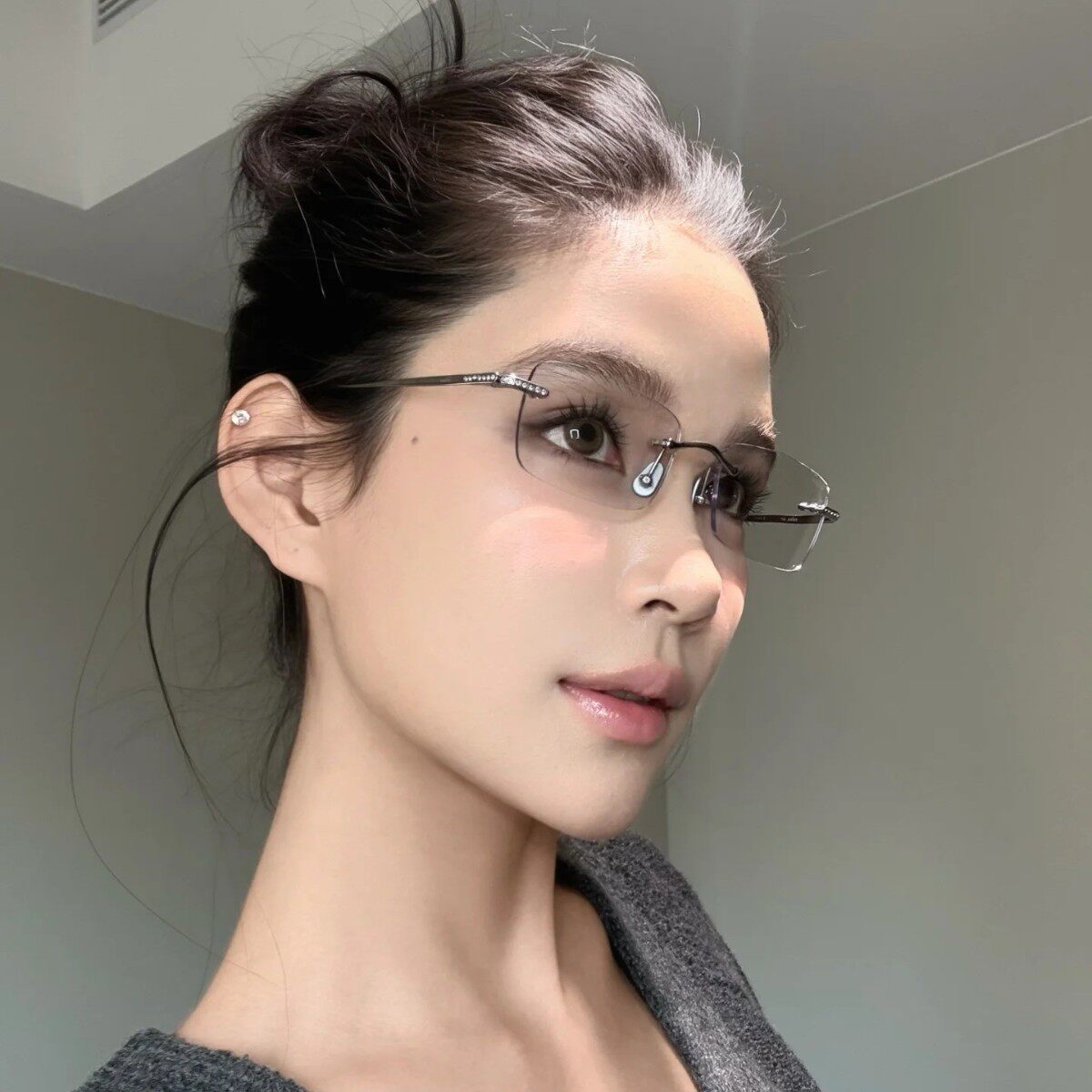 保罗雷朋官网网红同款小冰镜无框眼镜Fakem椭圆形可配近视男女防