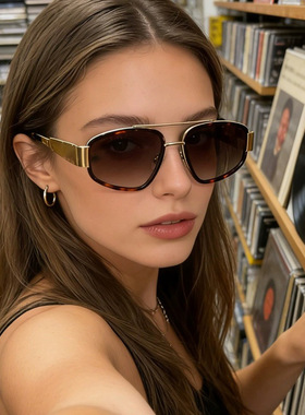 保罗雷朋官网Sunglasses双梁猫眼太阳镜女金属双圈镜框墨镜高级感