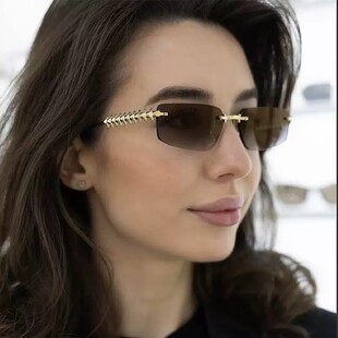 保罗雷朋官网2025新款 欧美ins网红跨境无框太阳镜女高级感金属铆