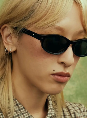 保罗雷朋官网韩版复古椭圆绿色小框辣妹太阳眼镜潮高级感街拍小脸