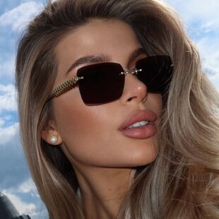 金 方形无框太阳镜女时尚 保罗雷朋官网新款 卡家欧美ins小红书同款