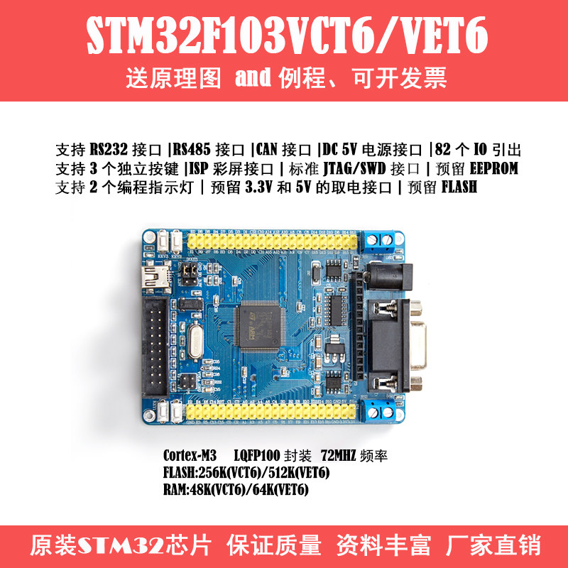 STM32F103VCT6VET6开发板核心板图片