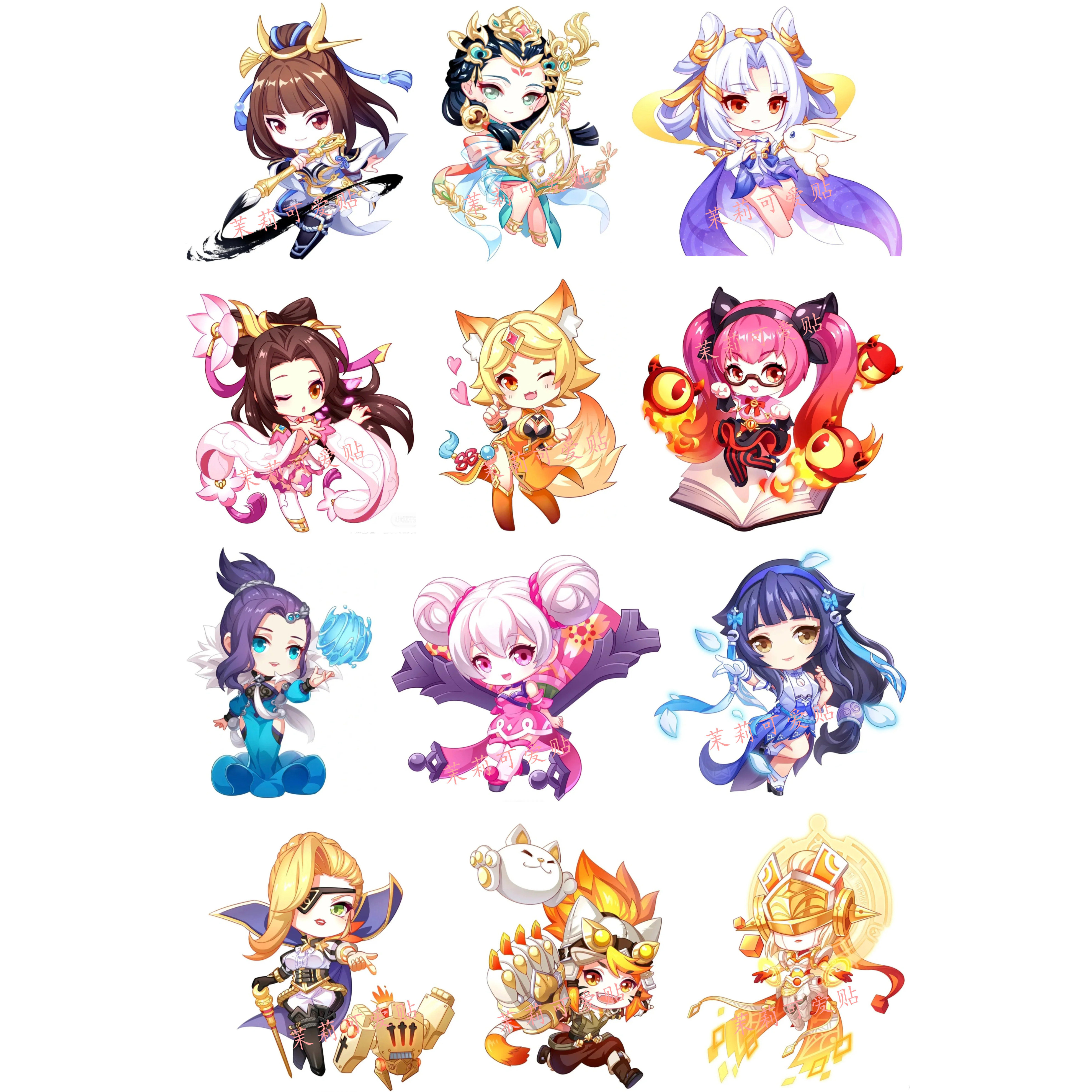 王者荣耀安琪拉妲己貂蝉小乔甄姬笔记本电脑手机行李箱旅行箱贴纸