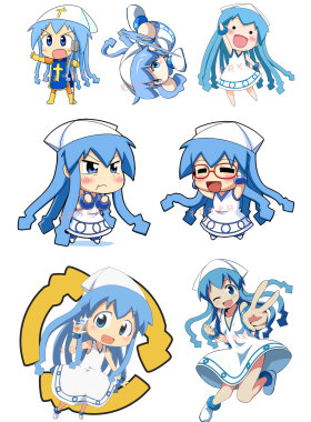 乌贼娘行李箱贴纸笔记本贴纸