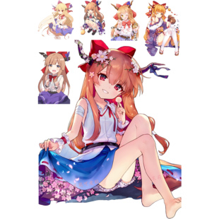 东方project伊吹萃香周边二次元笔记本电脑手机行李箱旅行箱贴纸