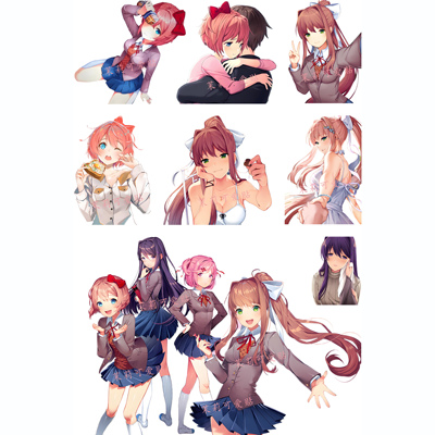 心跳文学社俱乐部电脑行李箱贴纸