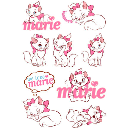 玛丽猫迪士尼周边可爱卡通笔记本电脑手机防水学生刮痕行李箱贴纸