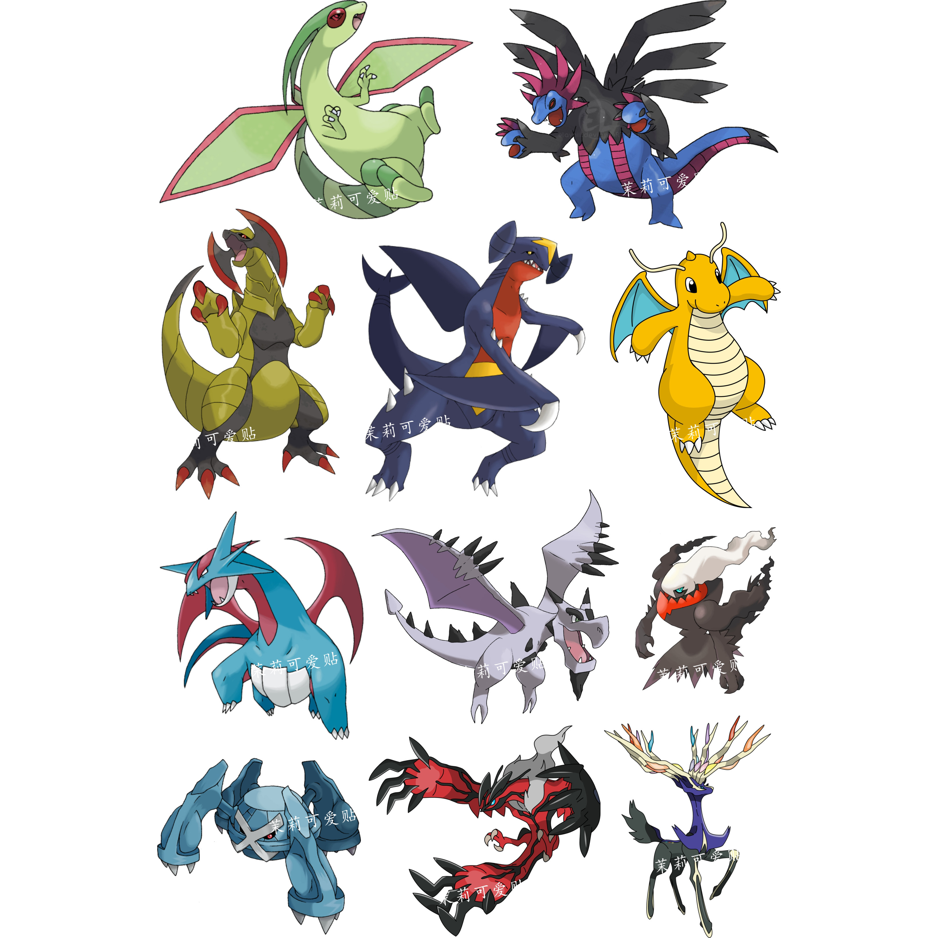 精灵宝可梦xy龙精灵口袋妖怪周边防水汽车行李箱旅行箱拉杆箱贴纸