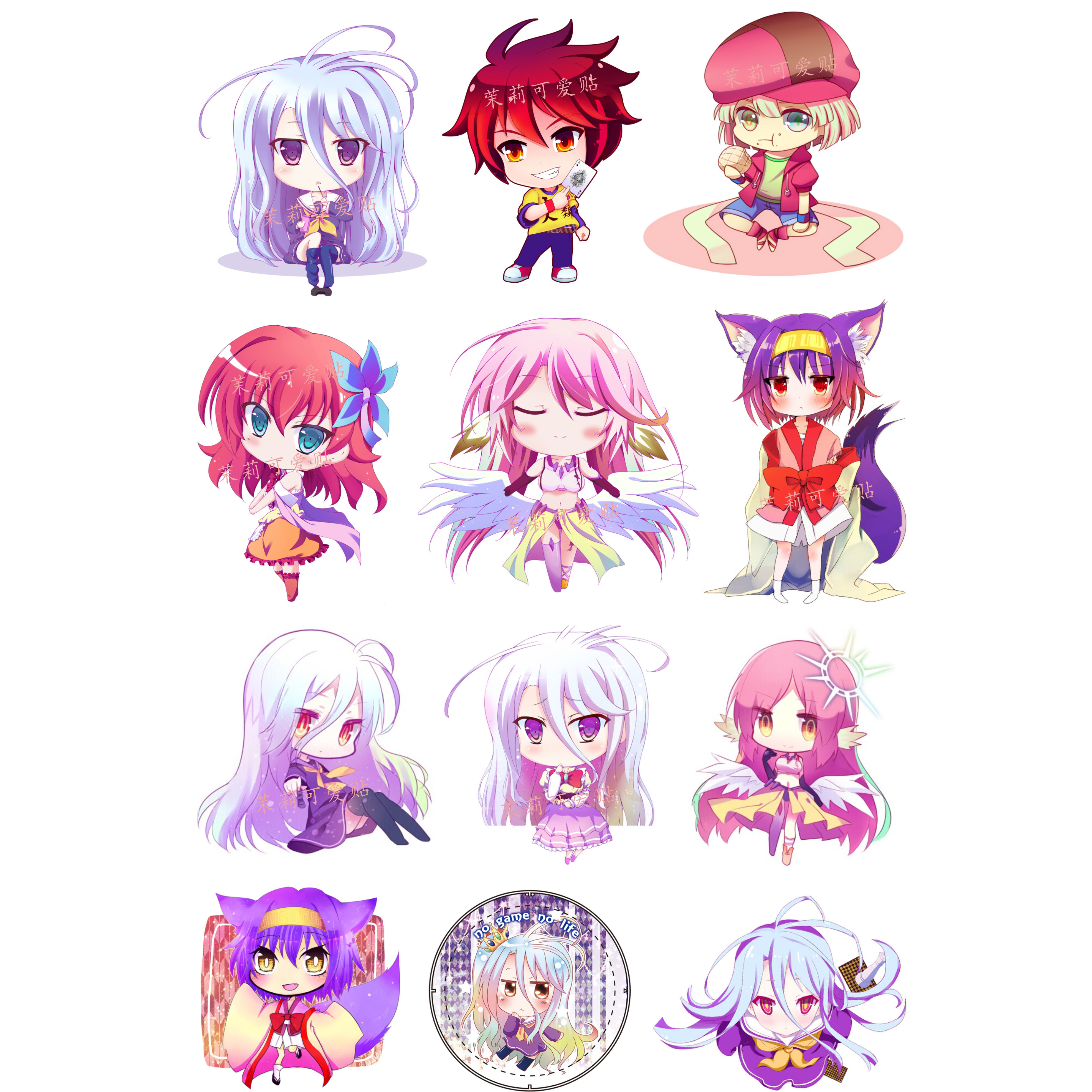 游戏人生白动漫笔记本电脑手机二次元防水行李箱旅行箱拉杆箱贴纸