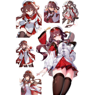 原神胡桃宿雪桃红周边二次元笔记本电脑手机防水行李箱旅行箱贴纸