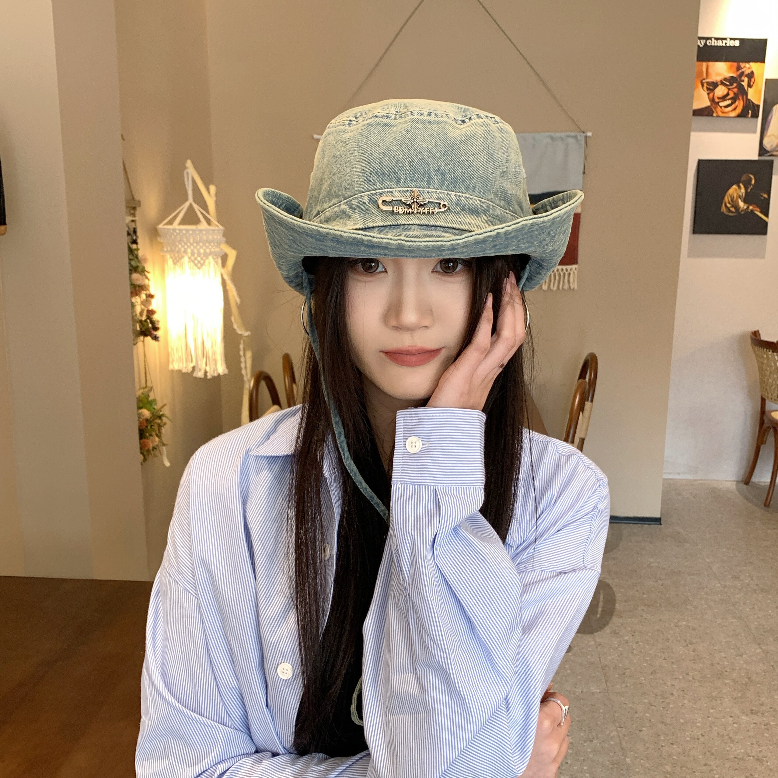 复古西部牛仔帽大帽檐显脸小帽子