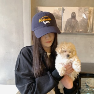 WBB 斑点狗刺绣鸭舌帽女百搭休闲日韩风帽子春夏新款遮阳棒球帽男