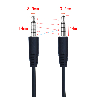 4极对5极3.5mm 音频转换线适用罗技ASTRO A10 A40游戏耳机Ps4