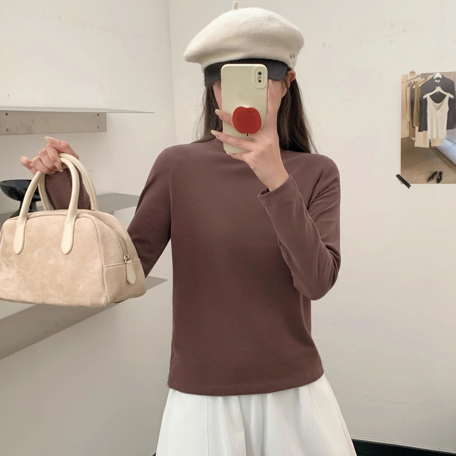 半高领软糯丝滑Baby绒加绒打底衣