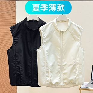原版轻量~夏季薄款运动马甲女时尚拼接修身 跑步外搭户外登山休闲