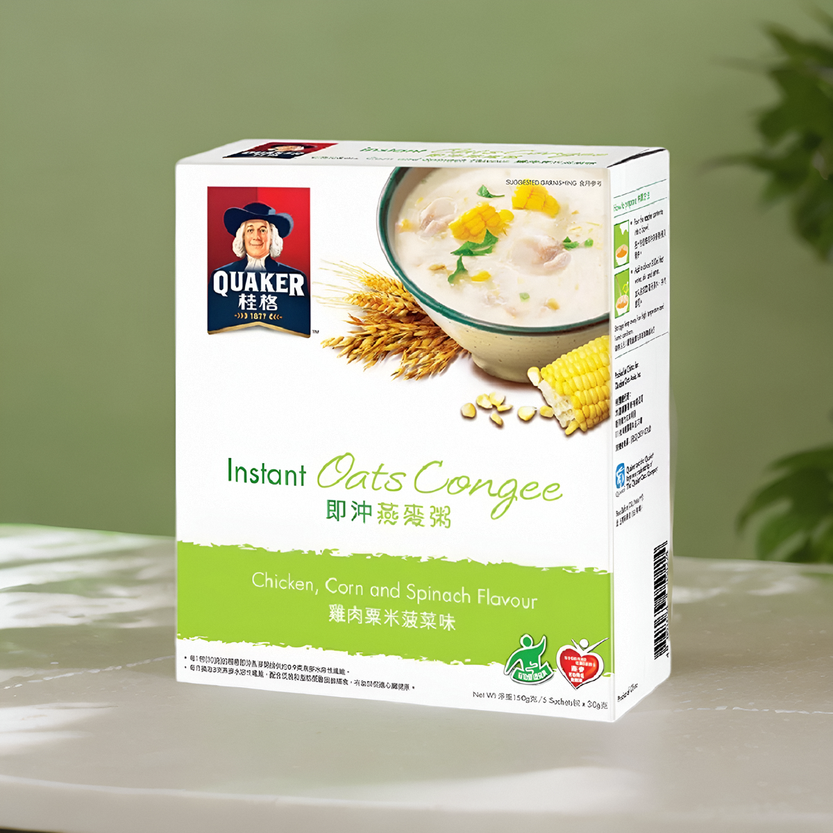 桂格燕麦粥鸡肉粟米菠菜味5包