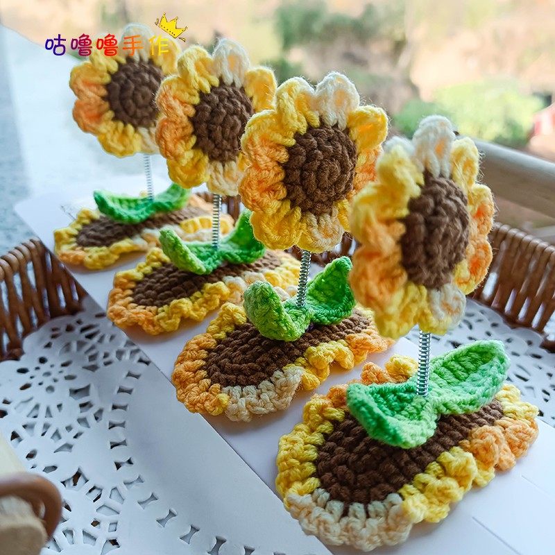 成品毛线钩织立体弹簧夹女童学生发饰
