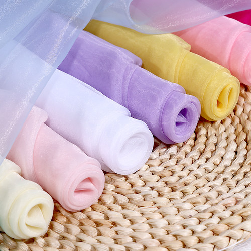 高密欧根纱布料微闪薄纱汉服裙纱