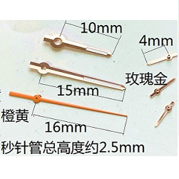适配VK63A玫瑰金石英机芯手表针六针手表配件