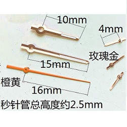 适配VK63A玫瑰金石英机芯手表针六针手表配件