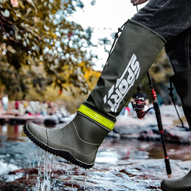 防滑雨鞋男款加长筒赶海捕鱼涉水裤高筒过膝半身防滑防水雨靴跨境