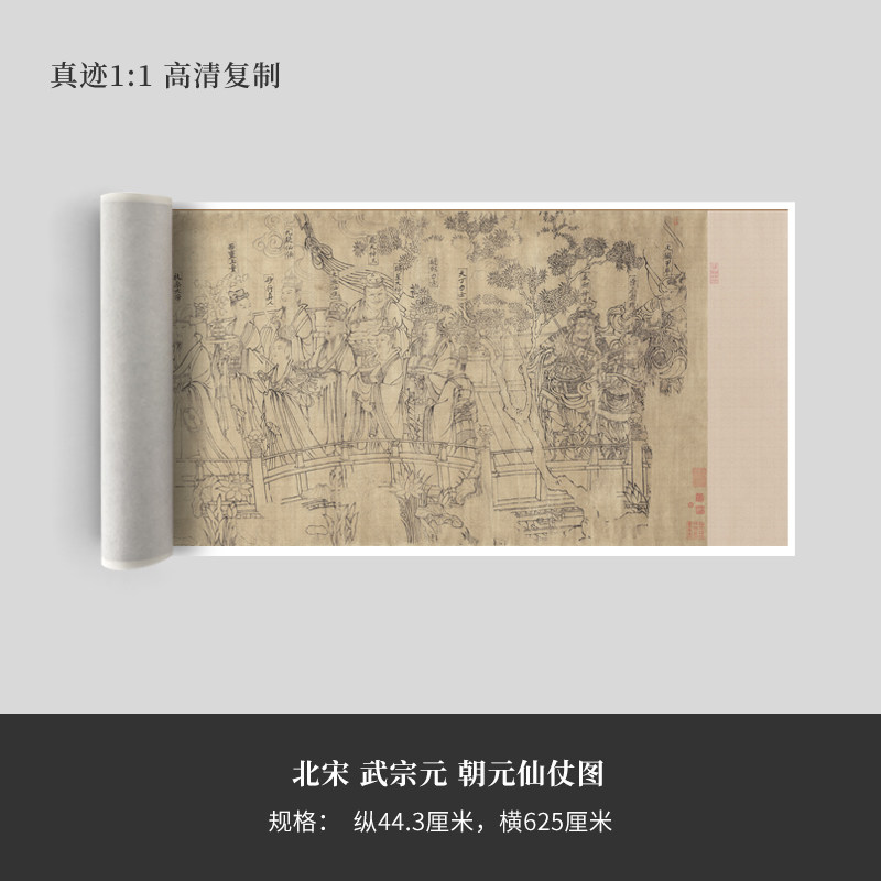 北宋武宗元《朝元仙仗图》高清原大复制品毛笔书法练字帖长卷图片