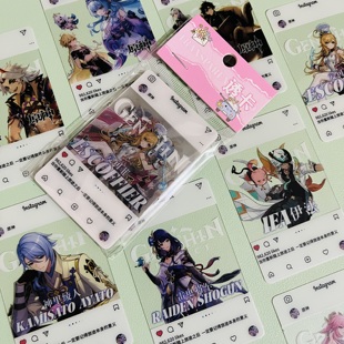 原神高清透卡 动漫周边3寸透明小卡片 钟离八重神子雷电将军二次元