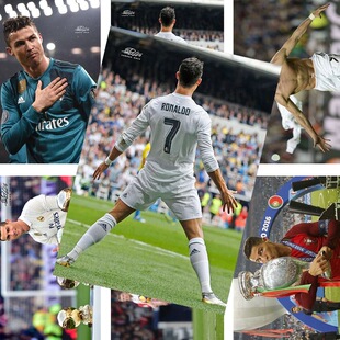 C罗海报罗纳尔多亲笔签名尤文图斯皇马足球周边写真超大高清壁纸