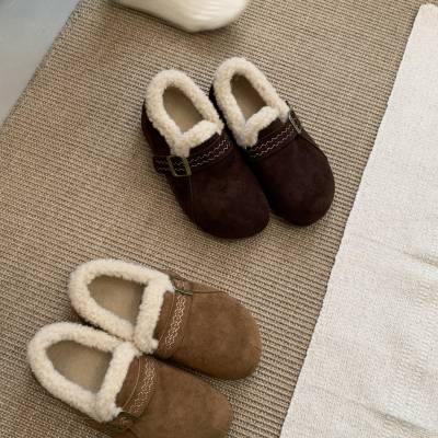 丑萌勃肯鞋女冬季加绒保暖毛毛鞋厚底棉鞋内增高4cm~一脚瞪百搭