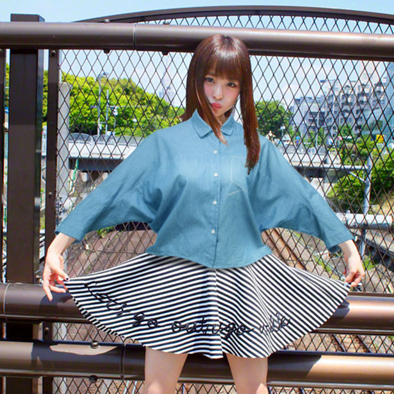 韩版宽松洋气显瘦蝙蝠袖女款2023年新款薄牛仔纯棉遮肚子短款上衣