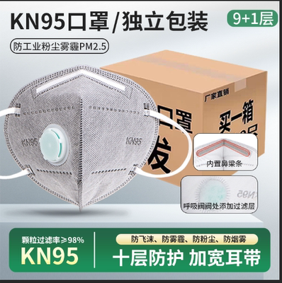 KN95加厚10层活性炭防尘口罩