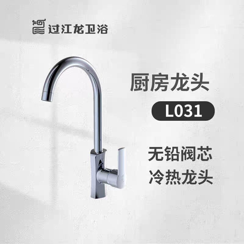 过江龙卫浴l031厨房洗菜盆水龙头冷热全铜加厚防溅水槽无铅可旋转