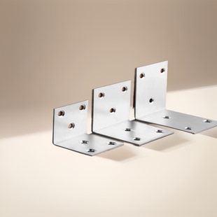 加厚不锈钢五金tl沙黑L型层板托90度带孔角铁三角支架