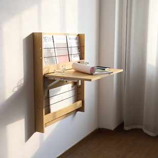 日式置物架写字台小户型桌板办公桌墙上书桌电脑桌子可折叠梳妆台