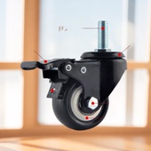 滚轮拉杆箱手推车带刹金钻轮子重型万向脚轮静音转向行李箱聚氨酯