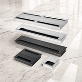 孔盖书桌孔洞铝合金穿线盒长方形电脑办公桌线孔盖板桌面开孔装 饰