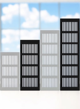 黑色铝合金厨房出风口长方形密封圈踢脚线嵌入式门板冰箱通风孔盖