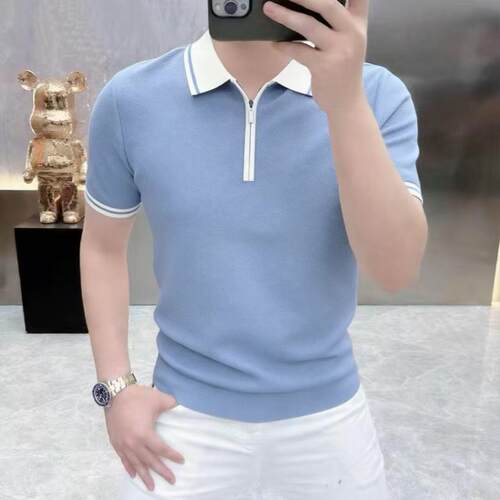 男士夏季新款高品质轻奢时尚潮流个性翻领百搭短袖POLO衫